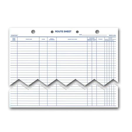 ASP Route Sheet, 12" X 15", 100 Sheets Per Pack (Form #Rs-547) Pk 160